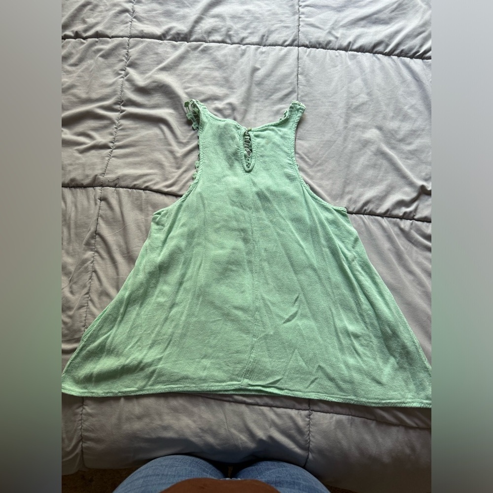 Mint Green Sleeveless Crochet Top - Size M - Picture 4 of 5